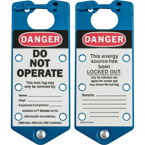 Moraillons de verrouillage &eacute;tiquet&eacute;s, Bleu St. Lawrence Industrial & Safety Supply