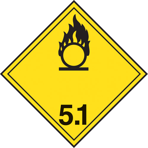 TDG Shipping Labels, Class 5.1, Oxidizing Substances, Vinyl St. Lawrence Industrial & Safety Supply
