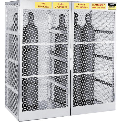Aluminum LPG Cylinder Locker Storage, 20 Cylinder Capacity, 60" W x 32" D x 65" H, Silver St. Lawrence Industrial & Safety Supply