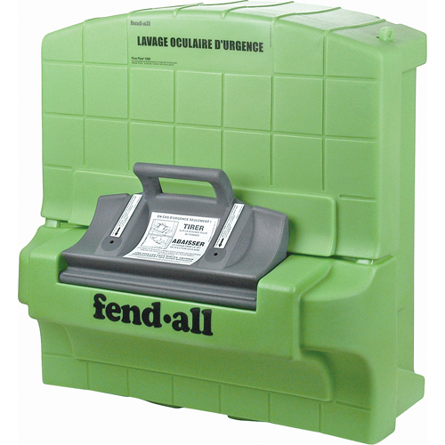 Directives en français pour poste de douche oculaire Fendall Pure Flow 1000, Aliment&eacute; par gravit&eacute;, Capacit&eacute; 7 gal., Conformit&eacute; ANSI Z358.1 St. Lawrence Industrial & Safety Supply