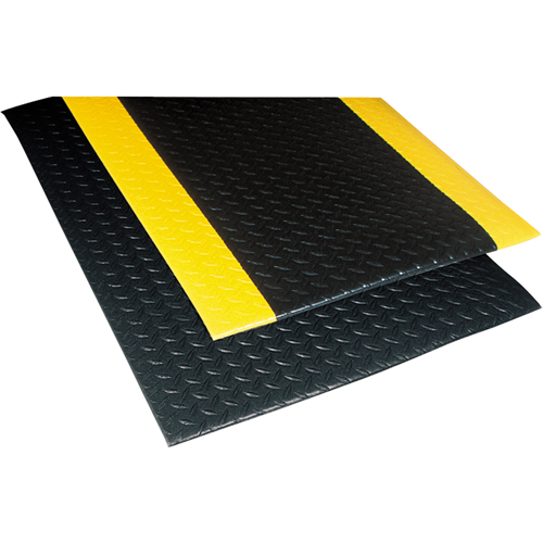 Tapis Sof-Tred No 419 avec Dyna-Shield, Losange, 3' x 12' x 1/2", Noir/Jaune, PVC St. Lawrence Industrial & Safety Supply