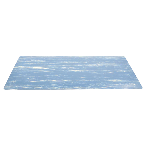 Tapis &agrave; surface marbr&eacute; Sof-Tyle Grande No 970, Lisse, 4' x 72' x 1", Bleu, Caoutchouc St. Lawrence Industrial & Safety Supply