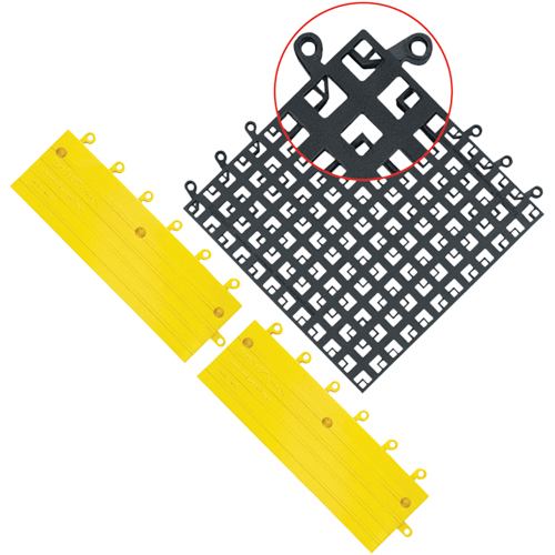 Carrelage no 560 ErgoDeck , PVC, 1-1/2' la c, 1-1/2' lo, 7/8" &eacute;paisseur, Noir St. Lawrence Industrial & Safety Supply