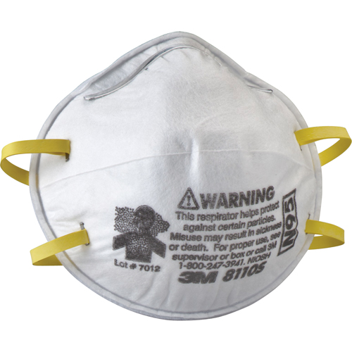Respirateurs contre les particules 8110S, N95, Certifi&eacute; NIOSH, Petit St. Lawrence Industrial & Safety Supply