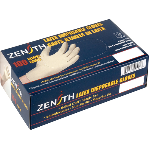 Gants d'examen de premi&egrave;re qualit&eacute; pour peau sensible, T-petit, Latex, 4 mils, Sans poudre, Naturel St. Lawrence Industrial & Safety Supply