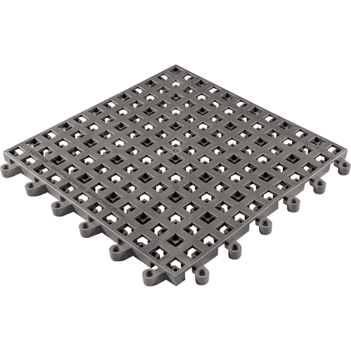 ErgoDeck&reg; General Purpose No. 564 Matting, PVC, 1-1/2' W x 1-1/2' L, 7/8" Thick, Charcoal St. Lawrence Industrial & Safety Supply