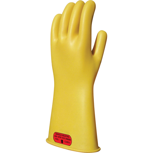 Gants isolants en caoutchouc naturel jaune, ASTM classe 0, Taille 8, 11" lo St. Lawrence Industrial & Safety Supply