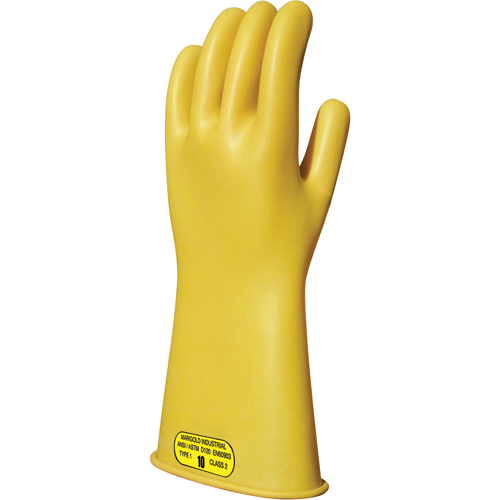 Gants isolants en caoutchouc naturel jaune, ASTM classe 2, Taille 8, 14" lo St. Lawrence Industrial & Safety Supply