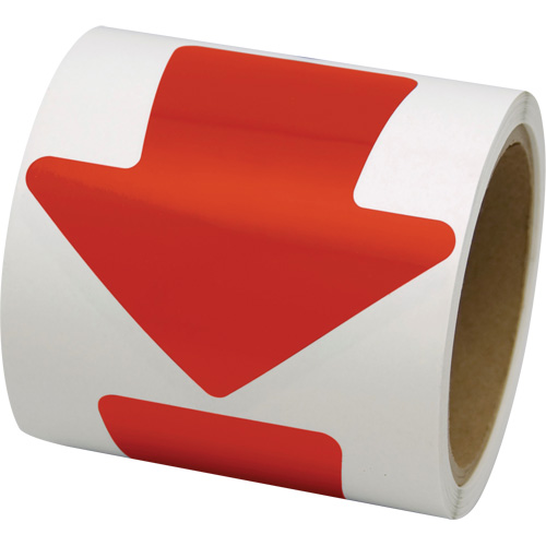 Coloured Floor Marking Decals, Arrow, 4" L x 4" W, Red, Vinyl St. Lawrence Industrial & Safety Supply