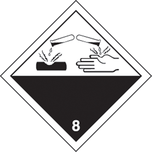 TDG Shipping Labels, Class 8, Corrosives, Paper St. Lawrence Industrial & Safety Supply