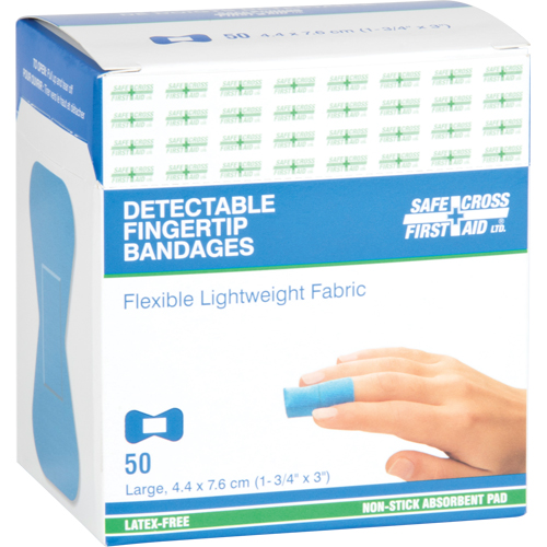 Bandages, Fingertip, 3", Fabric Metal Detectable, Sterile St. Lawrence Industrial & Safety Supply