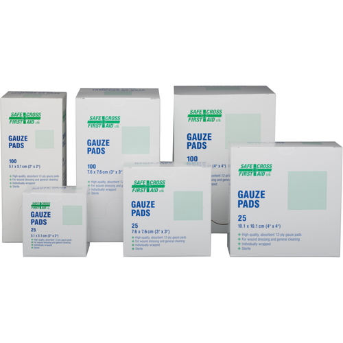 Gauze , Pad, 3" L x 3" W, Sterile, Medical Device Class 1 St. Lawrence Industrial & Safety Supply