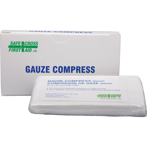 Gauze Compress, Pad, 36" L x 36" W, Sterile, Medical Device Class 1 St. Lawrence Industrial & Safety Supply