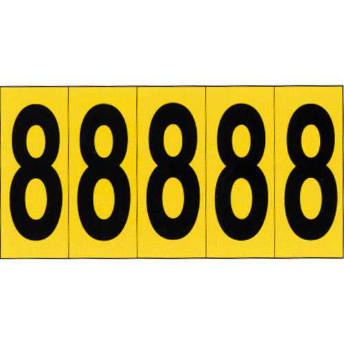 Individual Adhesive Number Markers, 8, 3-7/8" H, Black on Yellow St. Lawrence Industrial & Safety Supply