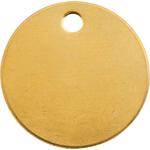 Blank Tags, Brass, 1.25" dia St. Lawrence Industrial & Safety Supply