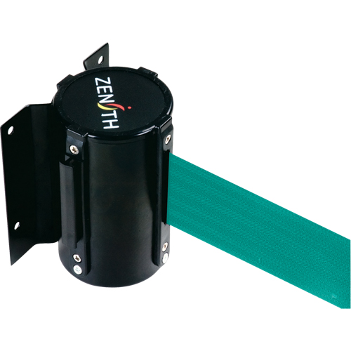 Wall Mount Barrier, Steel, Screw Mount, 7', Green Tape St. Lawrence Industrial & Safety Supply