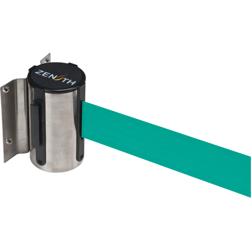 Wall Mount Barrier, Steel, Screw Mount, 7', Green Tape St. Lawrence Industrial & Safety Supply
