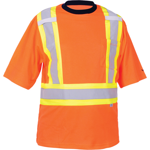 Safety T-Shirt, Polyester, Medium, High Visibility Orange St. Lawrence Industrial & Safety Supply