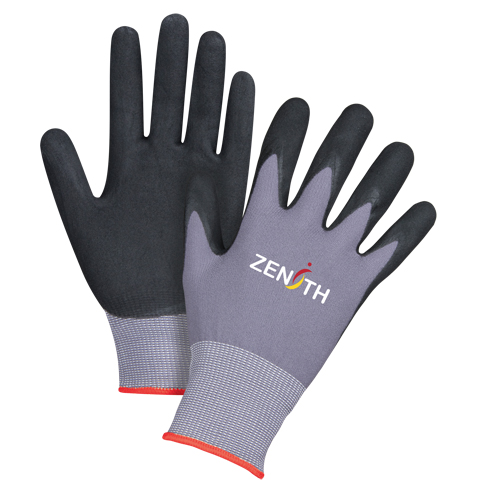 Gants ZX-1 de premi&egrave;re qualit&eacute; compatibles avec les &eacute;crans tactiles, 6/T-petit, R&ecirc;vetement Mousse de nitrile, Calibre 15, Enveloppe en Nylon St. Lawrence Industrial & Safety Supply