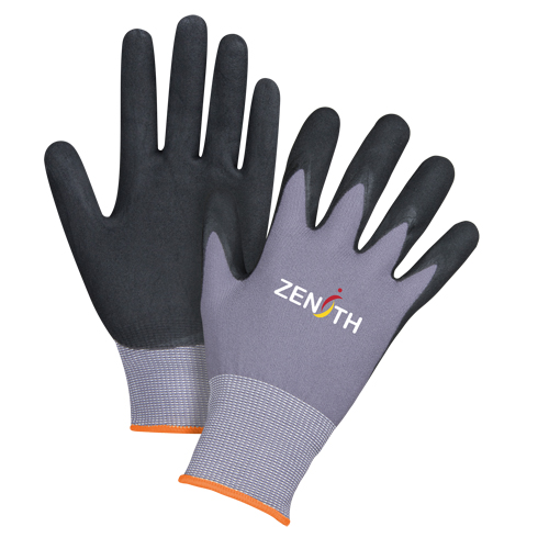 Gants ZX-1 de premi&egrave;re qualit&eacute; compatibles avec les &eacute;crans tactiles, 7/Petit, R&ecirc;vetement Nitrile/Mousse de nitrile, Calibre 15, Enveloppe en Nylon St. Lawrence Industrial & Safety Supply