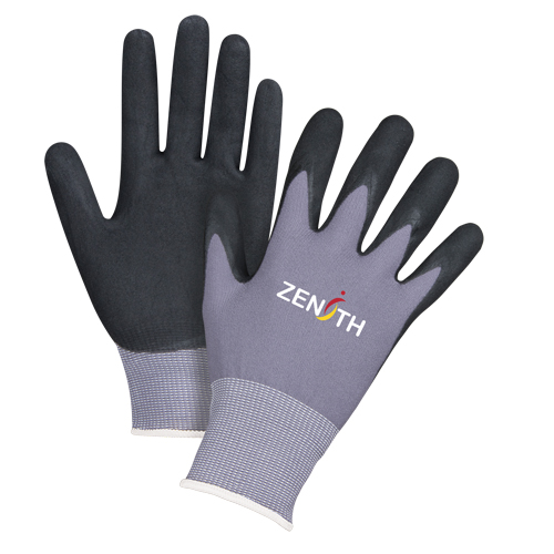 Gants ZX-1 de premi&egrave;re qualit&eacute; compatibles avec les &eacute;crans tactiles, 8/Moyen, R&ecirc;vetement Nitrile/Mousse de nitrile, Calibre 15, Enveloppe en Nylon St. Lawrence Industrial & Safety Supply