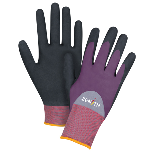 Gants enduits de premi&egrave;re qualit&eacute; ZX-2, 7/Petit, R&ecirc;vetement Nitrile/Mousse de nitrile, Calibre 18, Enveloppe en Nylon St. Lawrence Industrial & Safety Supply
