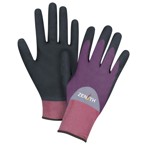 Gants enduits de premi&egrave;re qualit&eacute; ZX-2, 10/T-Grand, R&ecirc;vetement Nitrile/Mousse de nitrile, Calibre 18, Enveloppe en Nylon St. Lawrence Industrial & Safety Supply