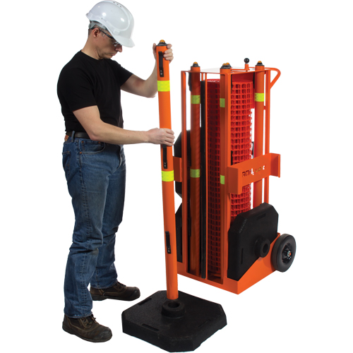 Portable Safety Zone, 100' L, Steel, Orange St. Lawrence Industrial & Safety Supply