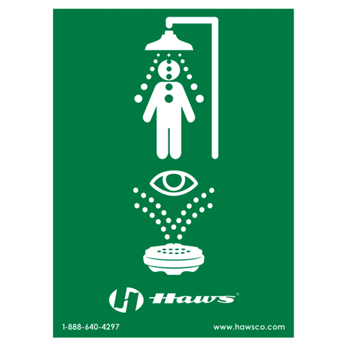 Enseigne douche/douche oculaire d'urgence, 24" x 18", Plastique, Pictogramme St. Lawrence Industrial & Safety Supply