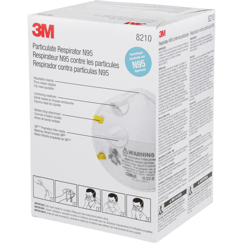 Respirateurs contre les particules 8210, N95, Certifi&eacute; NIOSH St. Lawrence Industrial & Safety Supply