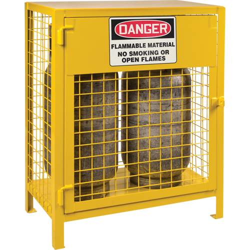 Armoires pour cylindres &agrave; gaz, nbre de bouteilles: 2, 30" , 17" , 37" , Jaune St. Lawrence Industrial & Safety Supply