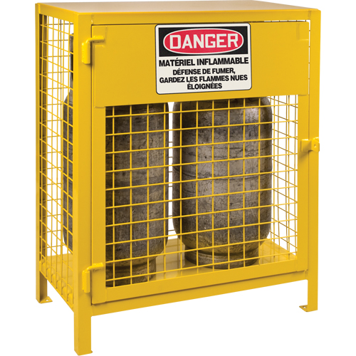Armoires pour cylindres &agrave; gaz, nbre de bouteilles: 2, 30" , 17" , 37" , Jaune St. Lawrence Industrial & Safety Supply