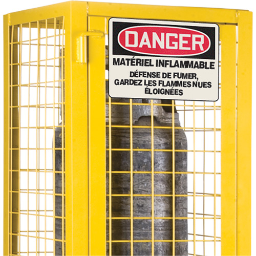 Armoire de s&eacute;curit&eacute; pour cylindres de gaz conforme aux normes de la CSA, nbre de bouteilles: 2, 17" , 17" , 69" , Jaune St. Lawrence Industrial & Safety Supply