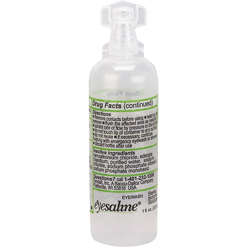 Bouteilles de solution saline pour douche oculaire, Bouteille Plein, 1 oz St. Lawrence Industrial & Safety Supply