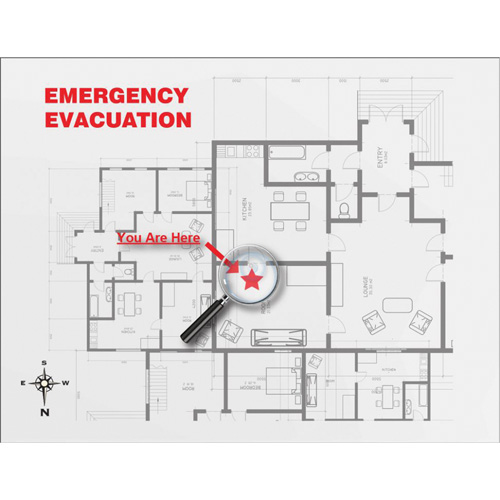Insert transparent de cadre pour plan d'&eacute;vacuation St. Lawrence Industrial & Safety Supply