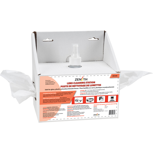 Disposable Lens Cleaning Station, Cardboard, 8" L x 4" D x 8" H St. Lawrence Industrial & Safety Supply