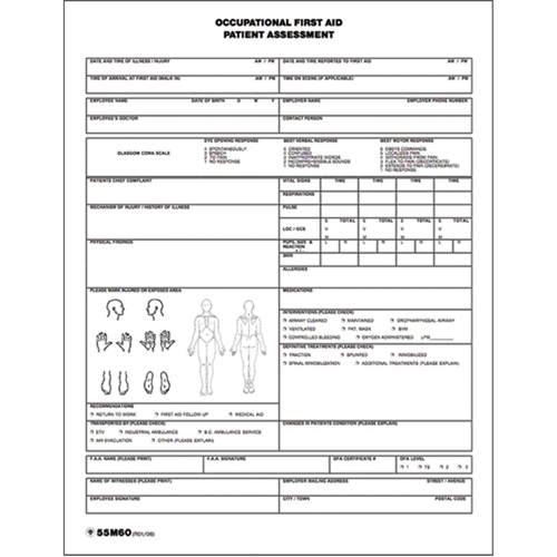 Patient Assessment Chart St. Lawrence Industrial & Safety Supply