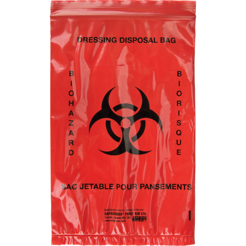 Sacs pour d&eacute;chets dangereux, D&eacute;chets infectieux, 9" lo x 6" la St. Lawrence Industrial & Safety Supply