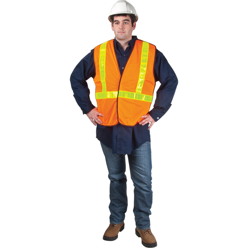5-Point Tear-Away Traffic Safety Vest, High Visibility Orange, Medium, Polyester St. Lawrence Industrial & Safety Supply