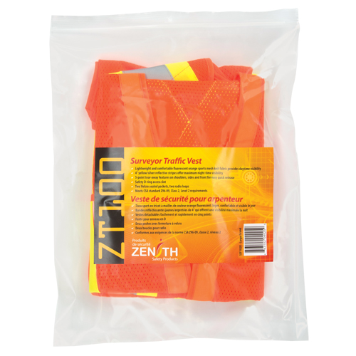 Veste de s&eacute;curit&eacute; pour arpenteur, Orange haute visibilit&eacute;, Grand, Polyester St. Lawrence Industrial & Safety Supply