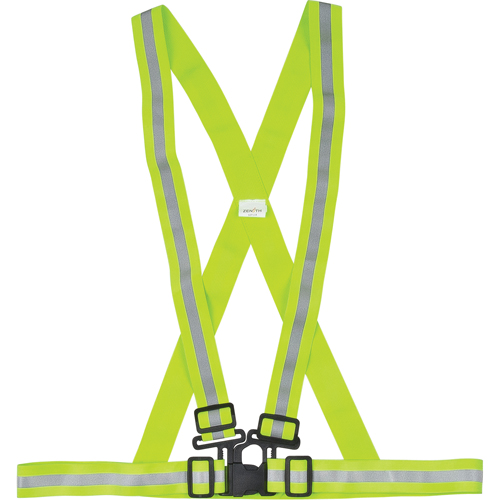 Standard-Duty Safety Harness, High Visibility Lime-Yellow, Silver Reflective Colour, Medium St. Lawrence Industrial & Safety Supply