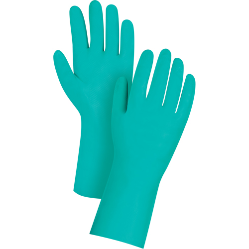 Premium Diamond-Grip Chemical-Resistant Gloves, Size Medium/8, 13" L, Nitrile, 11-mil St. Lawrence Industrial & Safety Supply