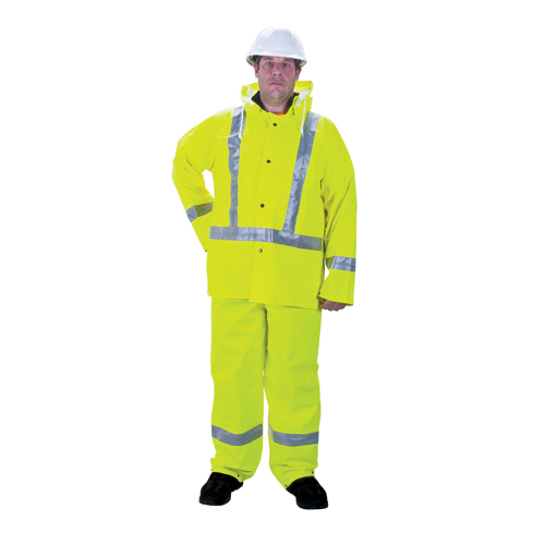 RZ900 Premium Traffic Rain Suit, Polyester/PVC, Medium, Lime-Yellow St. Lawrence Industrial & Safety Supply