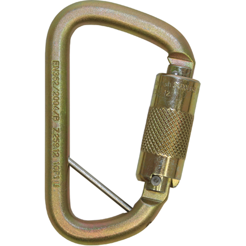 Mousqueton antichute en D d&eacute;port&eacute; Rollgliss pour sauvetage technique, Acier, Capacit&eacute; 3600 lb St. Lawrence Industrial & Safety Supply