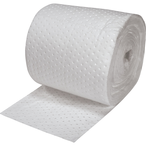 Premium Fine Fiber Sorbent Rolls, Heavyweight, 150' L x 15" W, 25 gal. Absorbancy St. Lawrence Industrial & Safety Supply