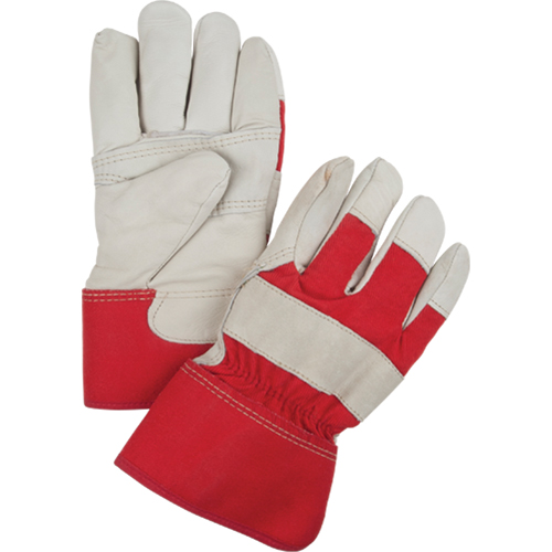 Red & White Winter-Lined Fitters Gloves, Large, Grain Cowhide Palm, Boa Inner Lining St. Lawrence Industrial & Safety Supply