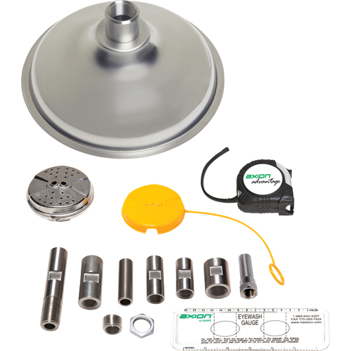 Trousse de mise &agrave; niveau pour douche et douche oculaire/faciale Axion Advantage avec t&ecirc;te et t&ecirc;te de douche oculaire/faciale en acier inoxydable St. Lawrence Industrial & Safety Supply