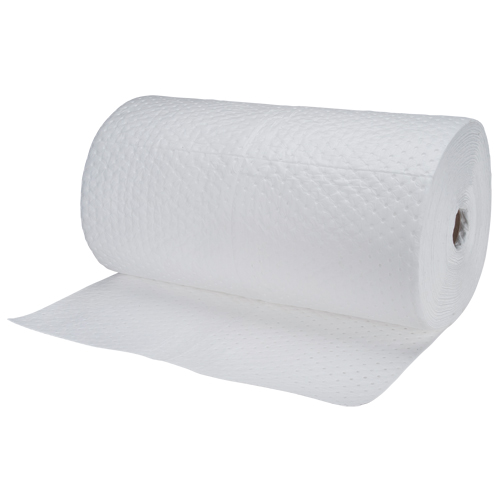Industrial-Grade Fine Fibre Sorbent Rolls, Heavyweight, 150' L x 30" W, 70 gal. Absorbancy St. Lawrence Industrial & Safety Supply