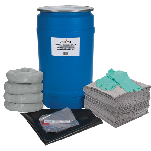 Shop Spill Kit, Universal, Drum, 30 US gal. Absorbancy St. Lawrence Industrial & Safety Supply