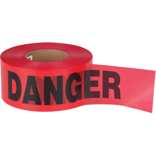 Ruban pour barricade Danger, Bilingue, 3" la x 1000' lo, 1,5 mil, Noir/rouge St. Lawrence Industrial & Safety Supply